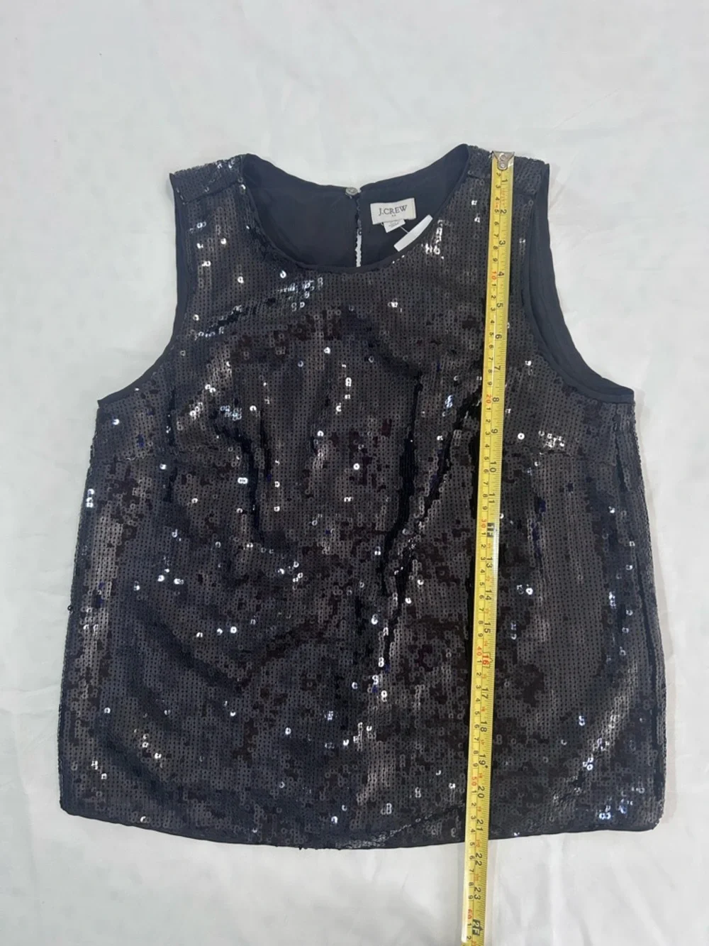 J.Crew jet black sequin sleeveless evening top. XS